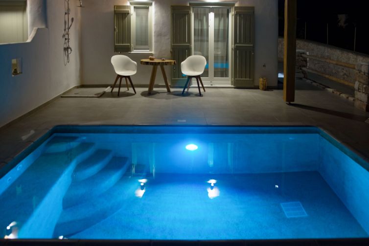 Night view of our private pool